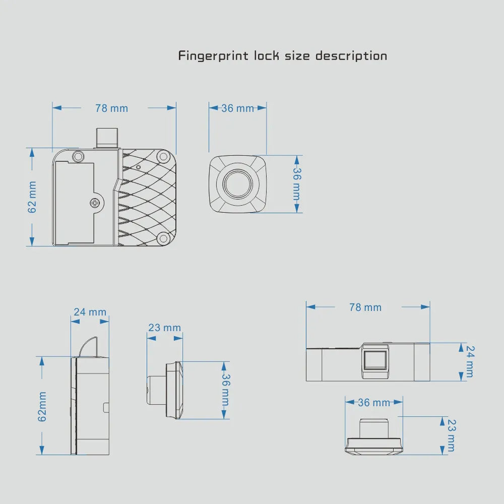 Smart Home Biometric Fingerprint Lock Hidden Drawer Electronic Lock Privacy File Storage Keyless Residential Security Protection