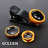 3in1 Fisheye Wide Angle Micro Camera Lens for IPhone Xiaomi Redmi 3IN1 Zoom Fish Eye Len on Smartphone Lenses with Phone Clip