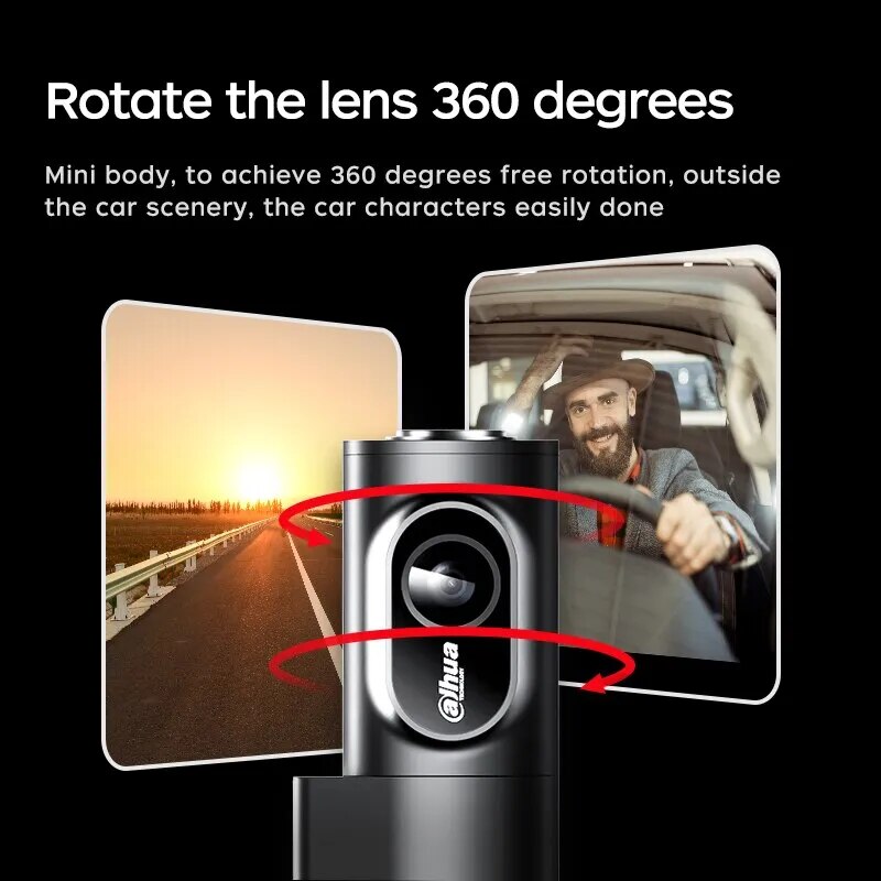 Dahua M1 Dashcam 1080P WiFi Recorder Crash Latch Night Vision 360° Rotating Lens Voice Control G-Sensor For Car DVR Dash Camera