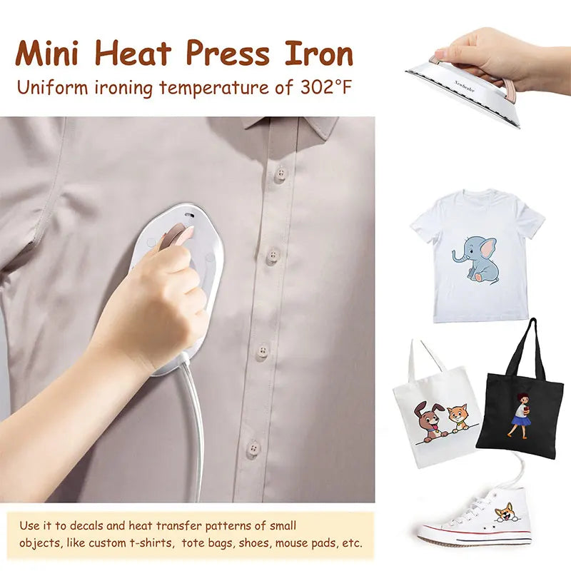 Mini Travel Iron for Clothes Portable Handle Electric Ironing Machine Fast Heating Dry Wet Irons Garment Household Tools