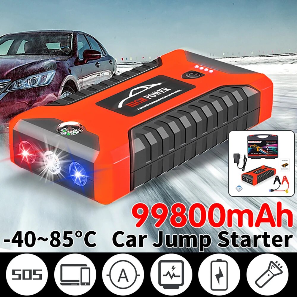 99800mAh car emergency power supply 12V mobile phone car universal mobile emergency power supply with tool box air pump