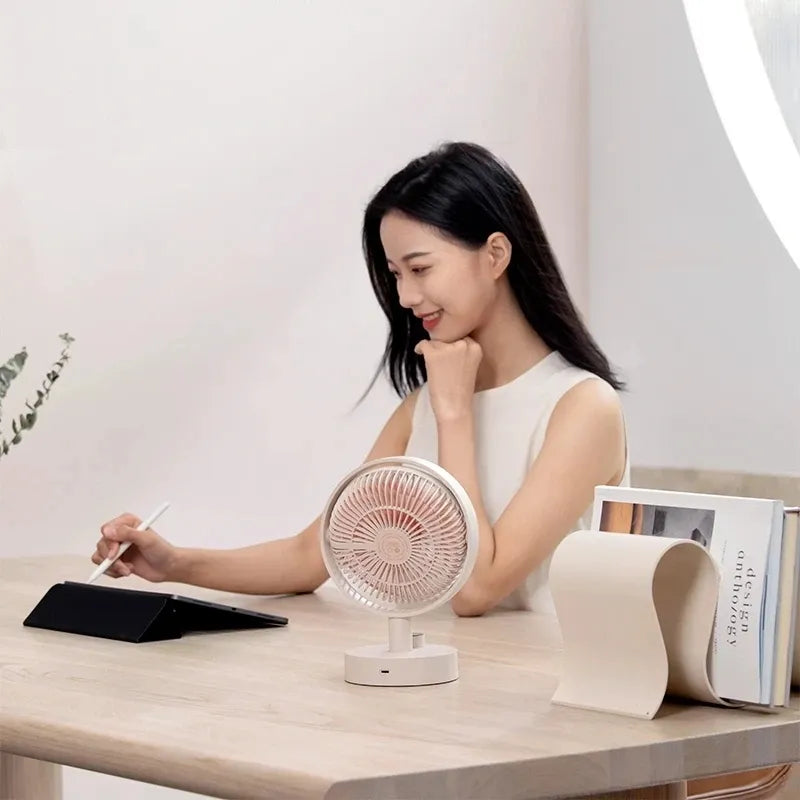 Xiaomi Youpin Desktop Fan Shaking Head Intelligent Digital Display Mini Cooling Fan Type-C Rechargeable Portable Low Noise Fan