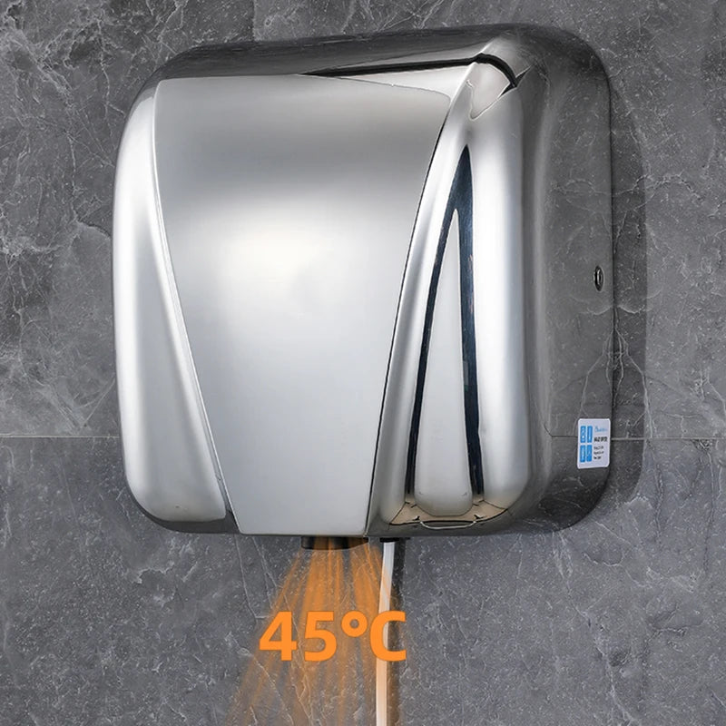 interhasa! Automatic Hands Dryer 304ss Jet Hand Dryer for Bathroom Commercial High Speed Hands Drying Machine for Toilet