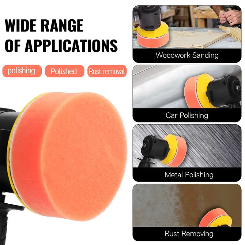 Electric Drill to Polisher Converter Adapter with Sponge Wool Disc Eccentric Polishing Tool Kit for Car Buffer Waxing Sanding