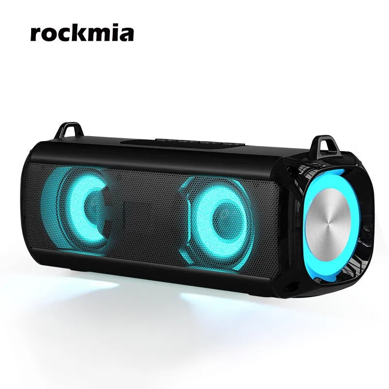 Popular Rockmia RGB LED Lights Speaker EBS-045 BT 5.0 Portable Wireless Bluetooth Music Player Micrphone Built TF Card Support