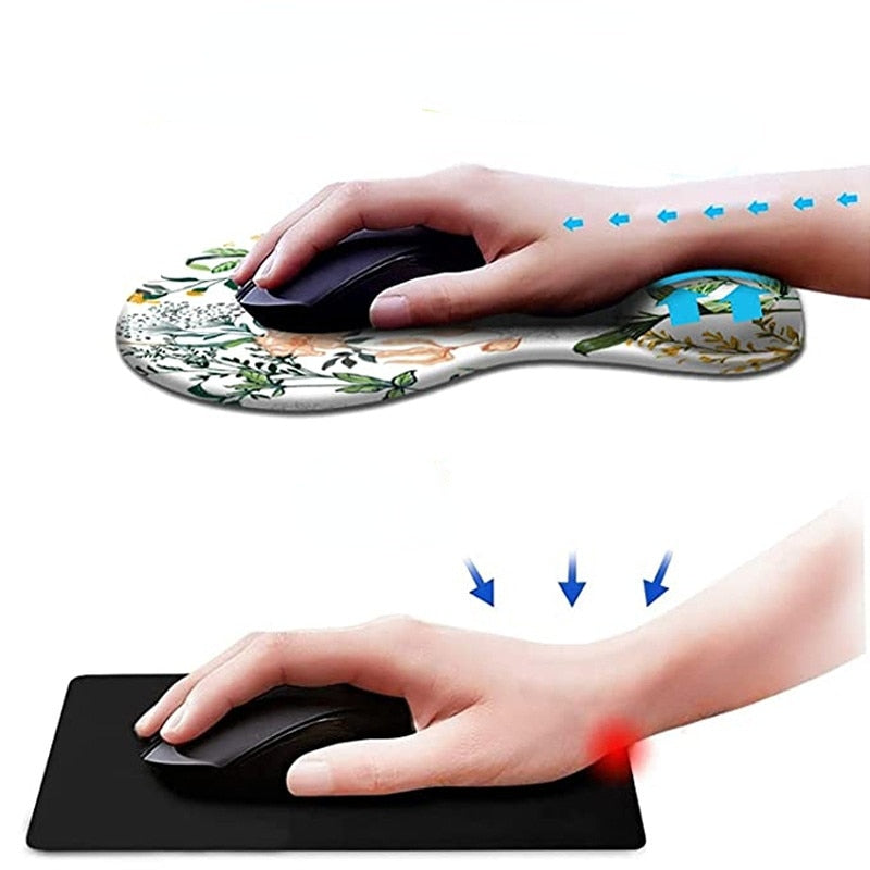 Ergonomic Mouse Pad with Wrist Rest Silicone Non-slip Deskpad Wrist Support Under Hand Office Computer Mousepad Desk Mat