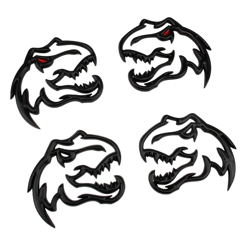 Car Metal Tyrannosaurus Rex Velociraptor Raptor Dinosaur Logo Trunk Body Badge Emblem Decals Animal Styling Sticker Accessories