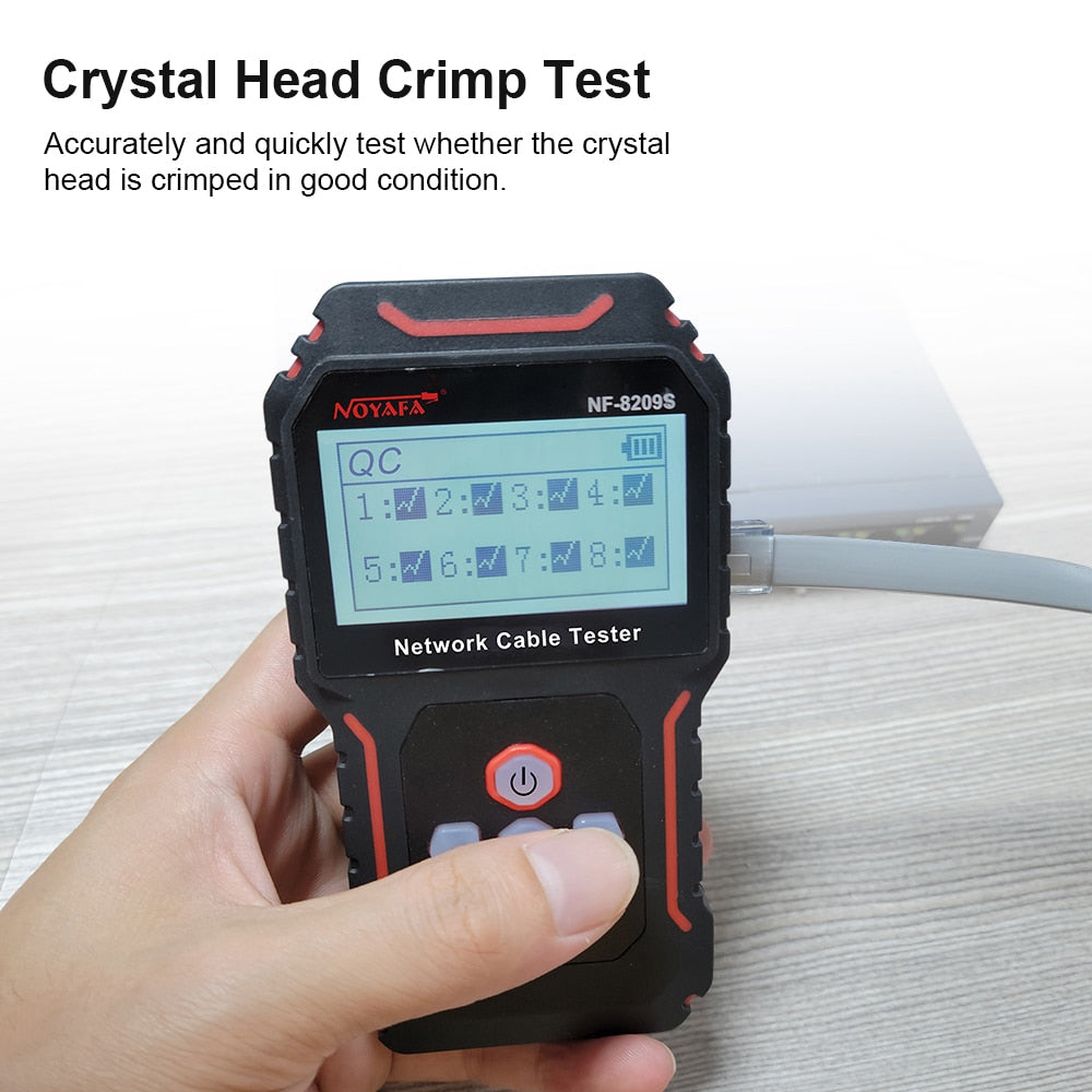 NOYAFA NF-8209S Network Cable Tester Cable Tracker Cat5 Cat6 PoE Tester Detect Length Continuity Test with NCV & Lamp