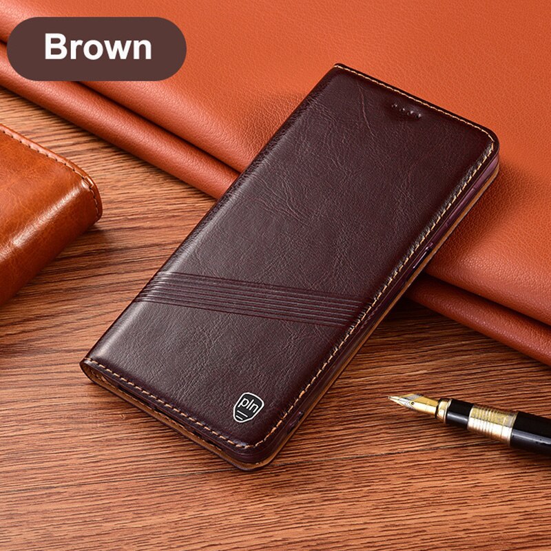 Vintage Genuine Leather Case for HTC U19e U20 Desire 19s 20 21 22 Pro Plus Phone Wallet Flip Cover With Kickstand