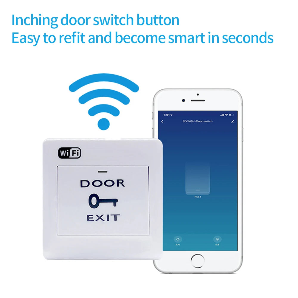 WiFi Tuya Door Exit Button Wireless Release Push Switch For Electronic Door Lock Sensor Access Control System APP Remote Open