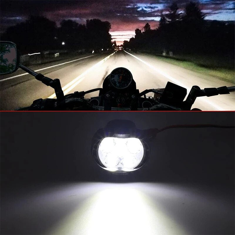 2PCS  Motorcycle Waterproof Auxiliary Headlight 12V Moto LED Spotlight Lamp Auxiliary Headlight Moto Equipments Accessories
