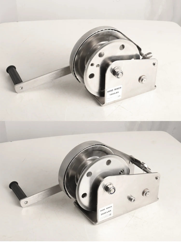 STAINLESS 304 Material 800-2600LBS Boat Truck Self Locking Wire Rope Cable Ratcheting Manual Hand Winch
