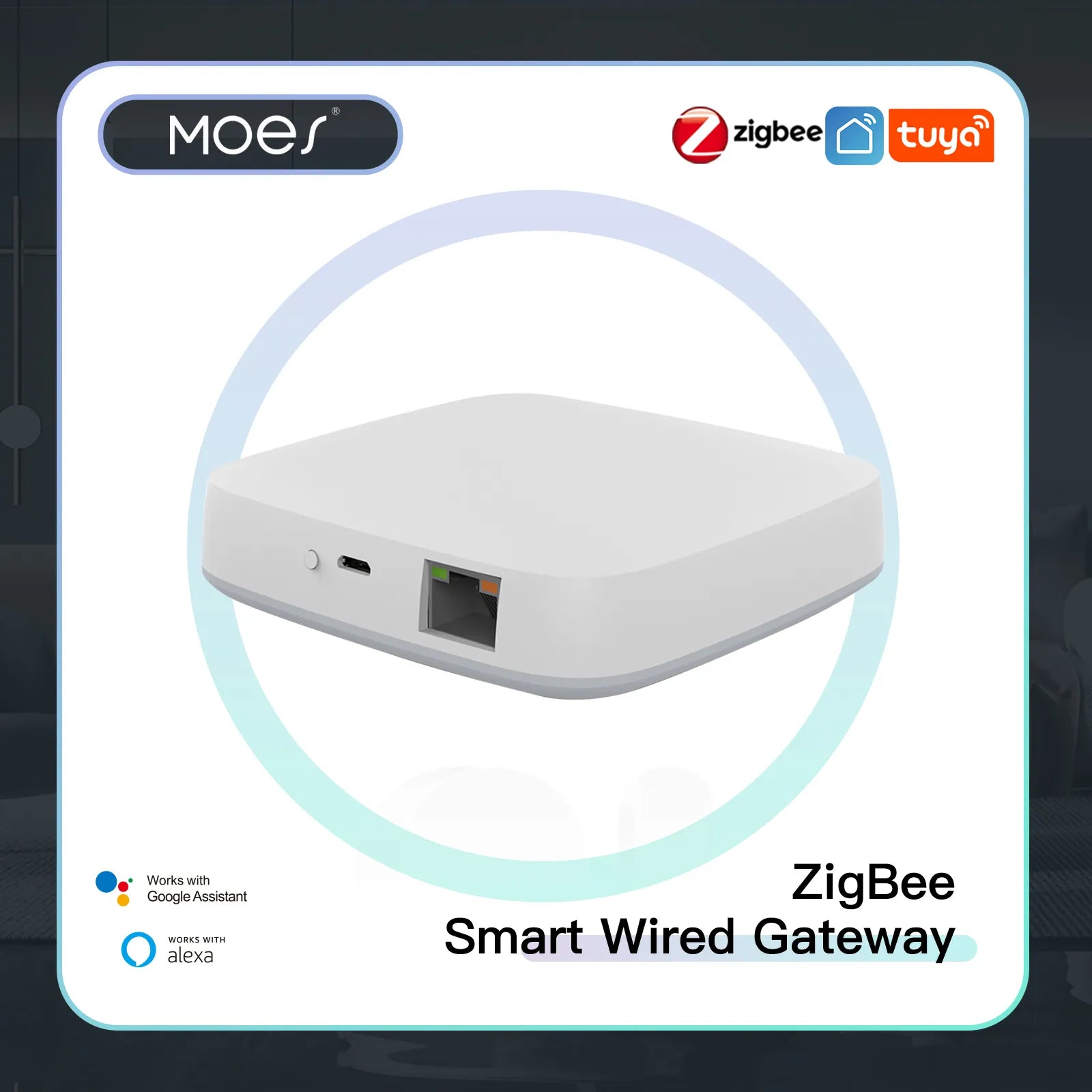 MOES Tuya ZigBee/BLE Smart Gateway Hub Smart Home Bridge Smart Life APP Wireless Remote Controller Works with Alexa Google Home