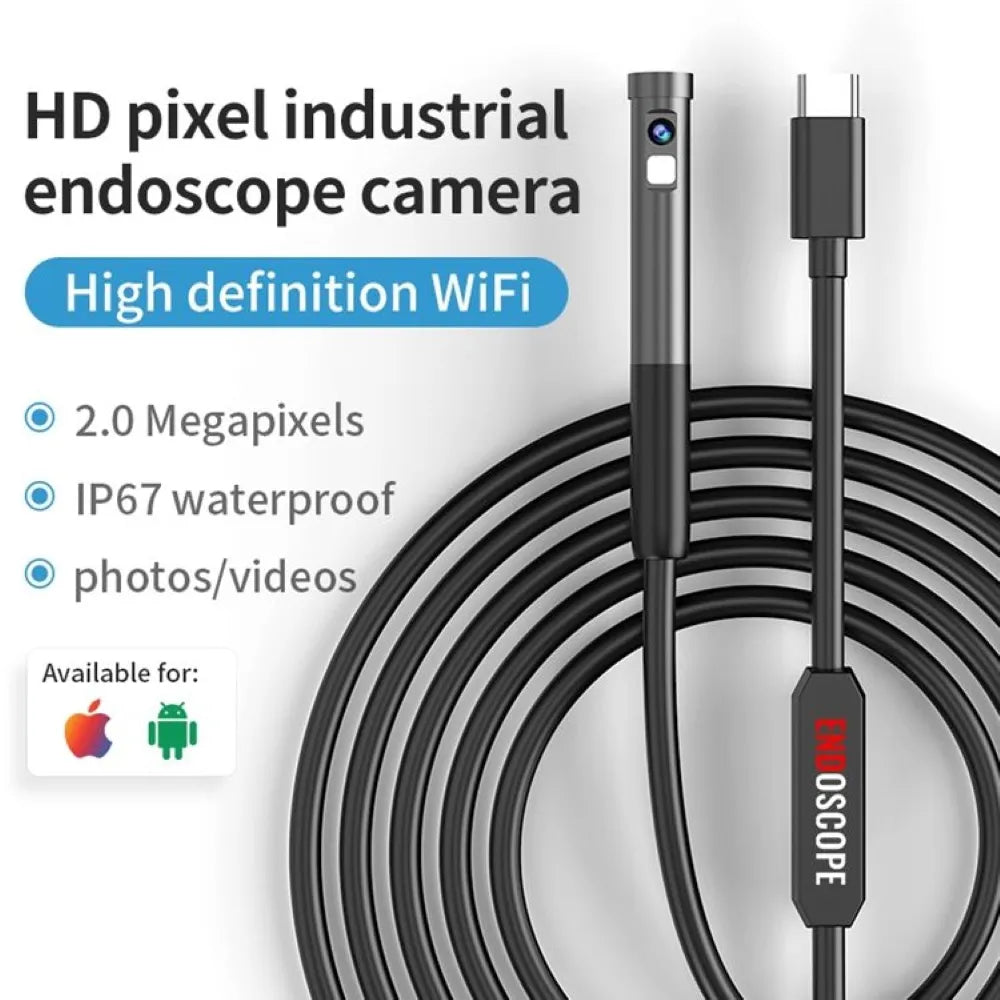 WiFi 1080P Endoscope Camera Single&Dual 8MM Lens Waterproof Borescope For IPhone Android Smart Phone USB-C Car Sewer Inspection