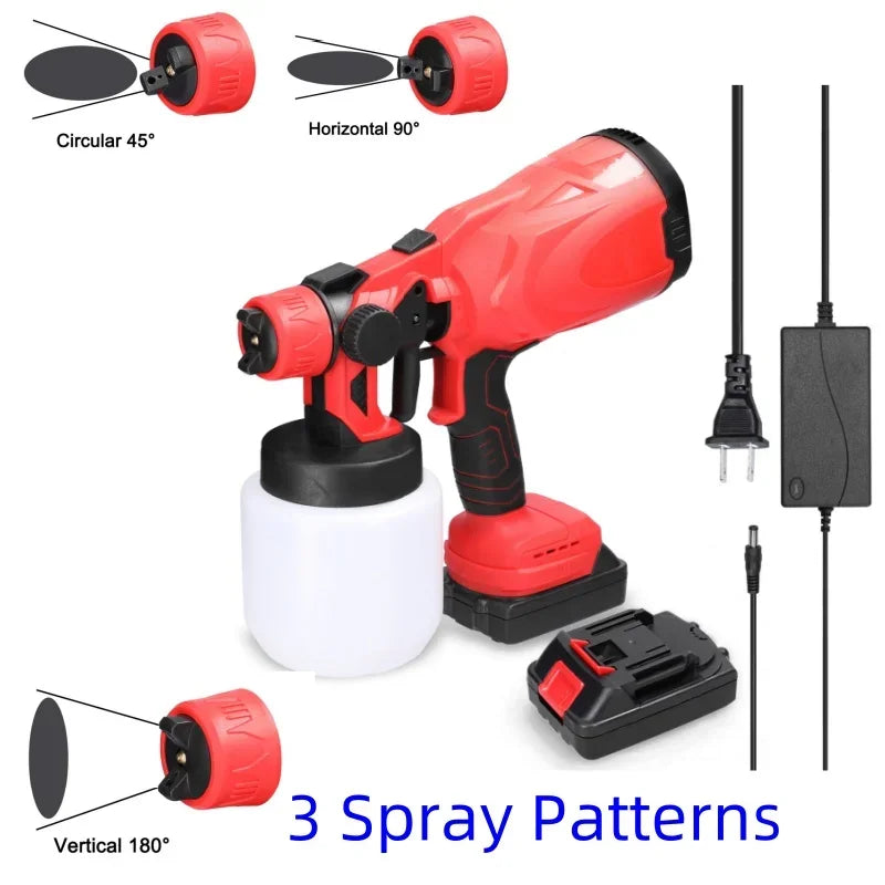 18V Lithium Ion Spray Gun Electric Atomiser Cordless Portable Sprayer Woodworking Spray Gun Spraying Tools Latex Paint Spray Gun