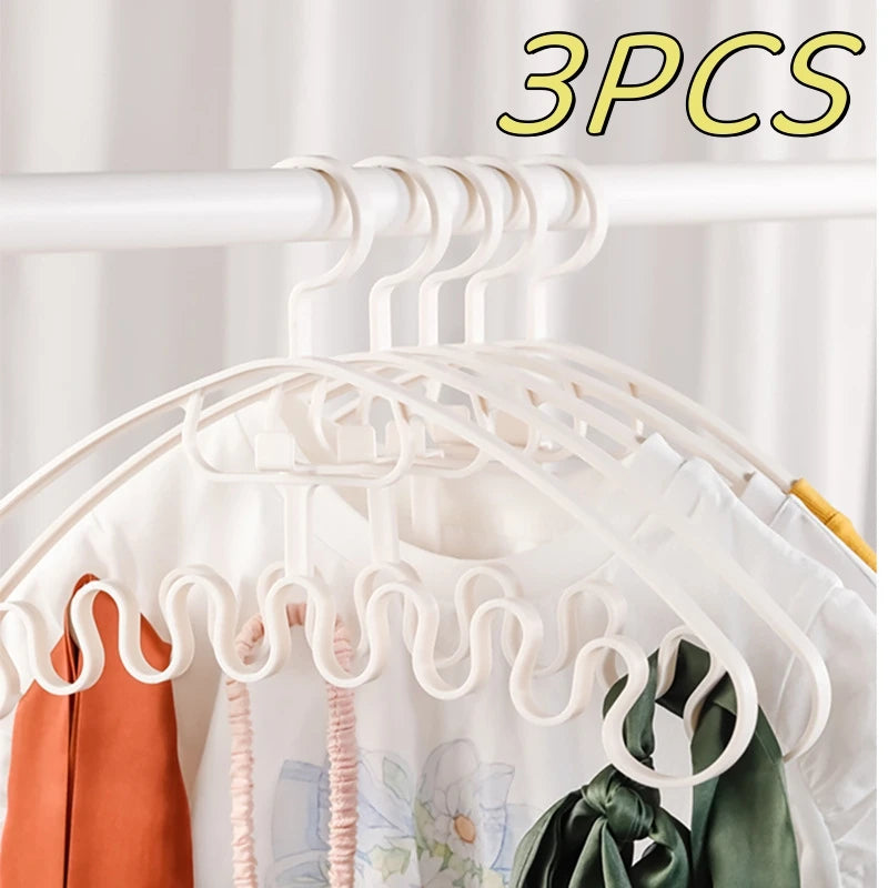 1/3pcs Waves Multi-port Support Hangers for Clothes Drying Rack Multifunction Plastic Clothes Rack Drying Hanger Storage Hangers