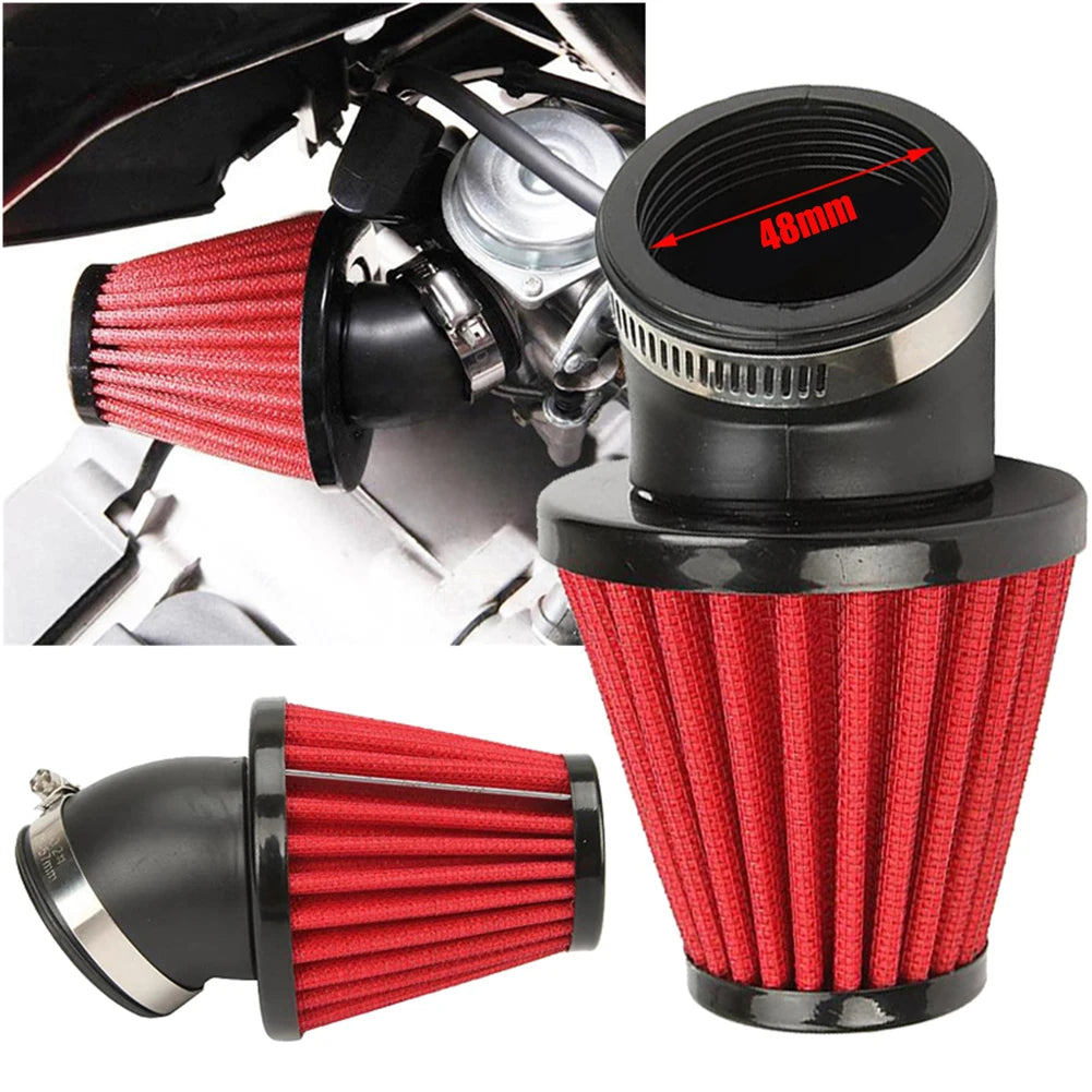 Universal 45° Bent Motorcycle Air Intake Filter 48mm Inlet Pod For Scooter ATV Air Intake Fuel Delivery Air Filters Systems