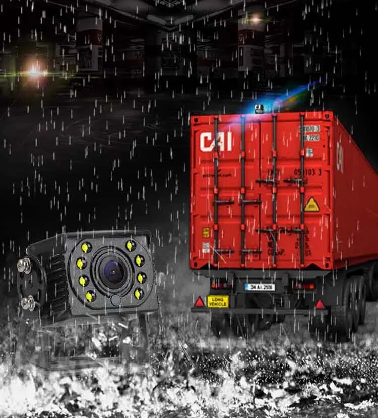 QXNY Night Vision Waterproof Vehicle Rear View Reverse Image for Car Rv Trailer Pickup 12V/24V Front Truck Parking Backup Camera