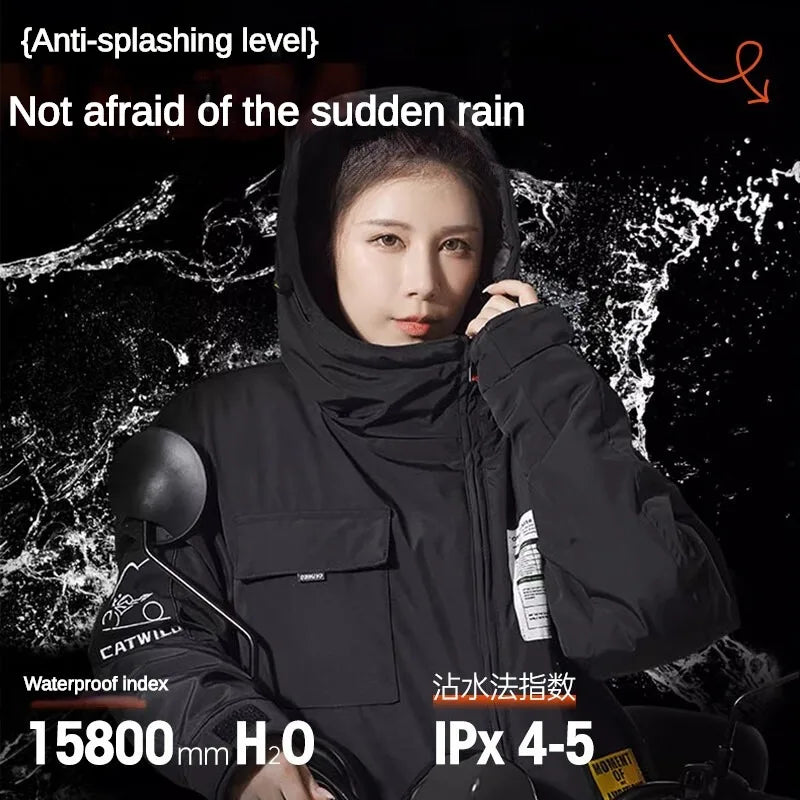 Electric Motorcycle Windproof Waterproof Warm Snowmobile Jackets Winter Fishing Ski Suits Motorcycle Riding Cold-proof Clothing