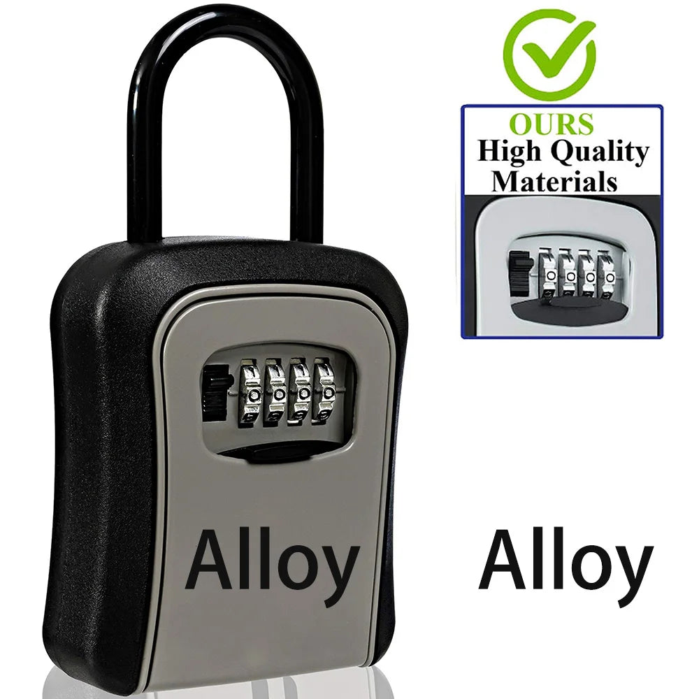 Alloy Key Lock Box for Outside - Realtor Lockbox for House Keys Outdoor - Combination Key Hiders to Hide a Key Safe Storage