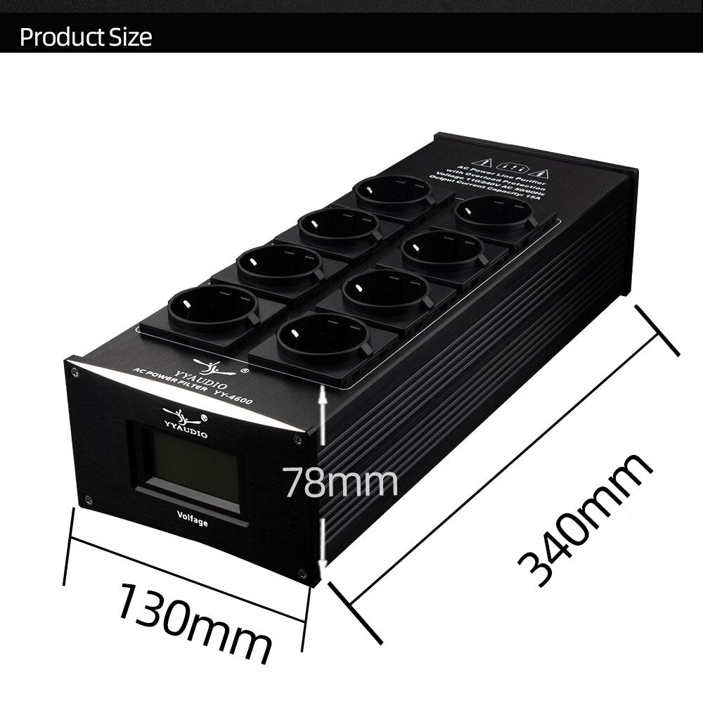 YY AUDIO Top quality HiFi Power Filter audio Noise Filter Power EU Outlets Strip Purifier Speaker noise reduction socket