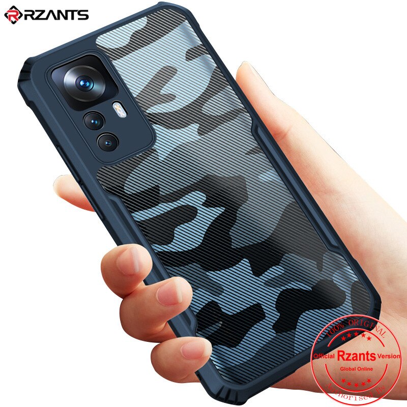 Rzants For Xiaomi 12T 12T Pro Case Hard Camouflage Cover TPU Frame Bumper Half Clear Phone Shel