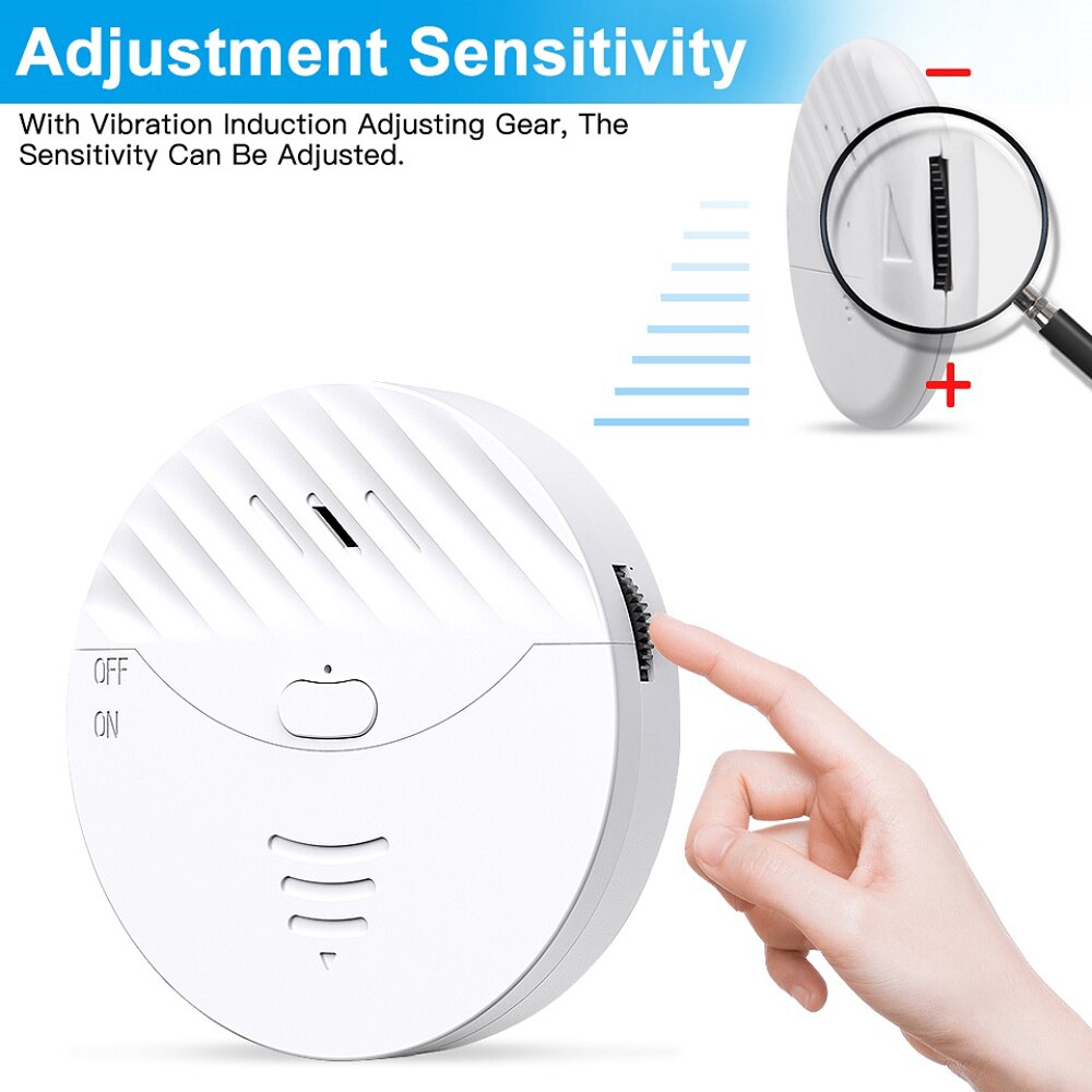 Elecpow Tuya Smart WiFi Window Door Vibration Alarm Sensor 130dB Glass Break Vibration Burglar Sensor Home Safety Alarm Detector
