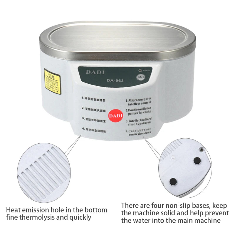 600ML Ultrasonic Cleaner Digital Ultrasonic Bath Jewelry Watches Glasses Circuit Board Cleaning Ultrasonic Cleaner Machine 220V