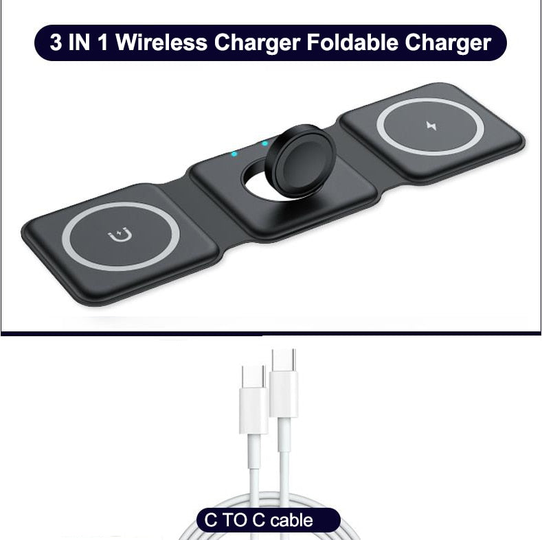 REMAX 15W Magnetic Wireless 14 Charger for Iphone 14promax 13 12  Apple Airpods Pro iWatch Portable Foldable Fast Charging Dock