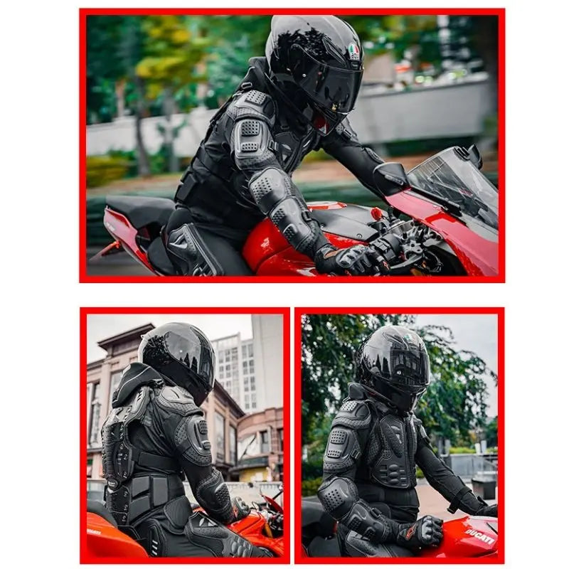 Ghost Racing Men Motorcycle Body Armor Back Protector Motocross Armor Protection Moto Racing Jacket Protector with LED Light