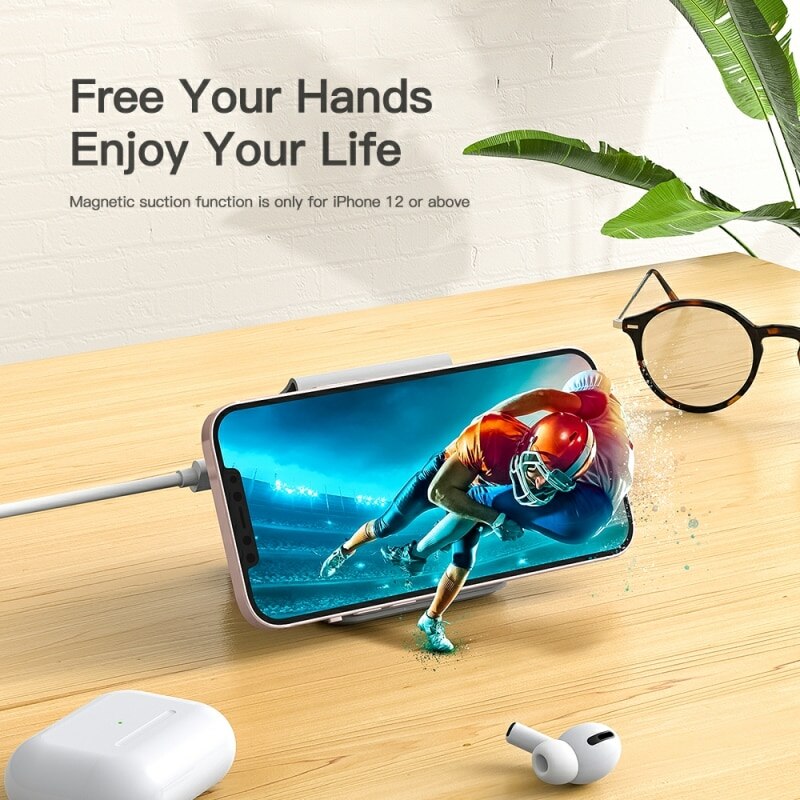 Essager 3 in 1 Magnetic 15W Qi Wireless Charger Foldable Charger Stand For iPhone 13 12 /Airpod /IWatch 7 6 Xiaomi Fast Charging