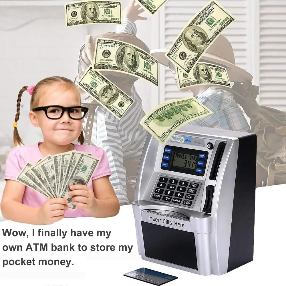 New ATM Electronic Bank Password Money Box Cash Coin Deposit Box Safe Automatic Deposit Money Note Christmas Gift