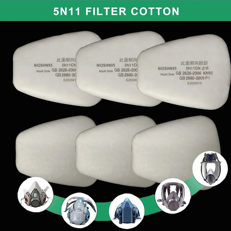 Wholesale 5N11 Industry Spray Paint Dust-Proof Filter Cotton Replaceable For 3m 6200/6800 Respirator Gas Mask Accessories 300Pcs