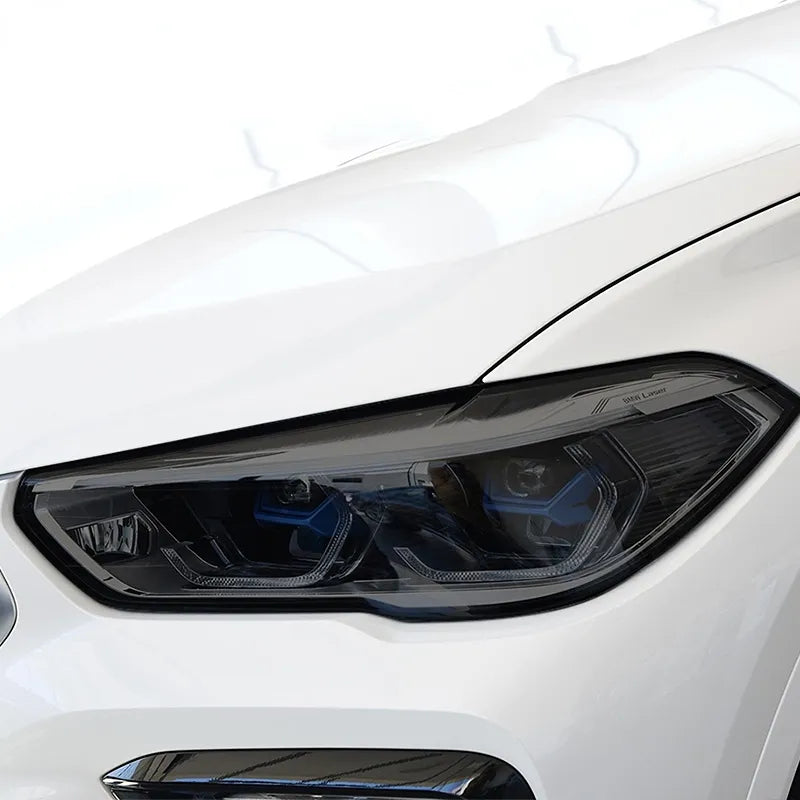 2 Pcs Car Headlight Protective Film Headlamp Transparent Black TPU Sticker For BMW X6 E71 F16 M F86 G06 2020 Accessories