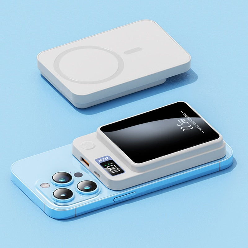 10000mAh Magnetic Power Bank PD20W Magsafing Fast Charging External Battery For Iphone 15W Wireless Charge Powerbank For Huawei