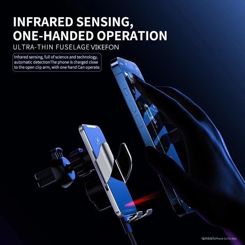 Car Wireless Charger Auto Car Mount Phone Holder Stand For iPhone 14 13 12 X Samsung Xiaomi Infrared Induction 15W Fast Charging