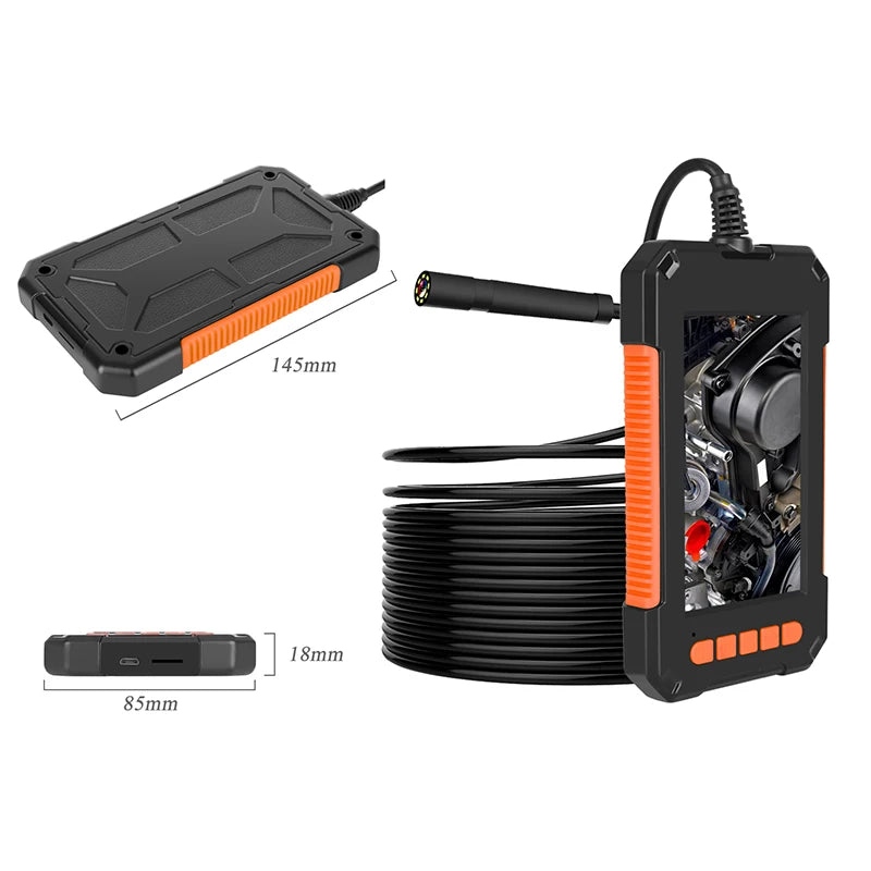 1080P Endoscope Camera 8MM Digital Borescope 4.3 Inch LCD Screen IP67 Waterproof Snake Camera with LED For Car Sewer Drain Pipe