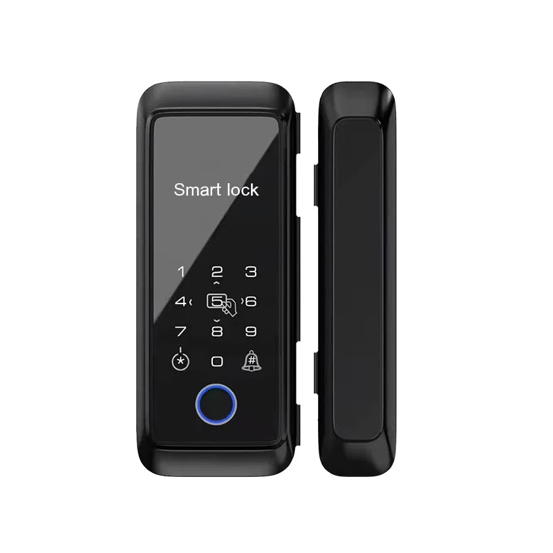 Tuya APP Control Sliding Glass Lock Fingerprint Smart Lock Bluetooth 13.56Mhz RFID Electronic Single Double Glass Door Boltlock