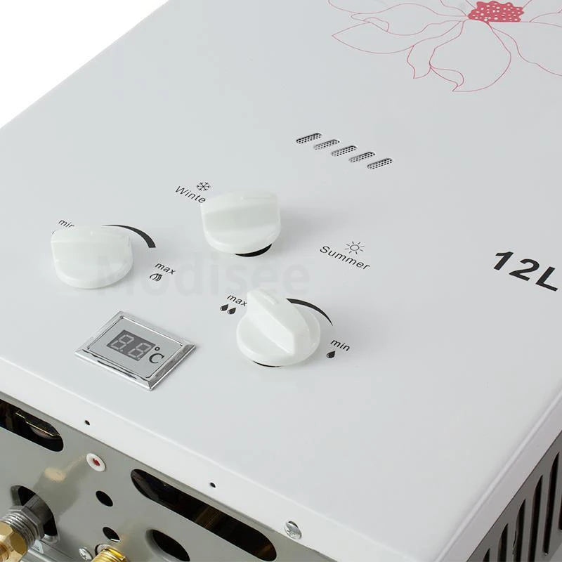 LPG Water Heater 7L/8L/10L/12L LNG Propane Gas Tankless Instant Boiler Liquefied Petroleum Gas Water Heater For Household/Car