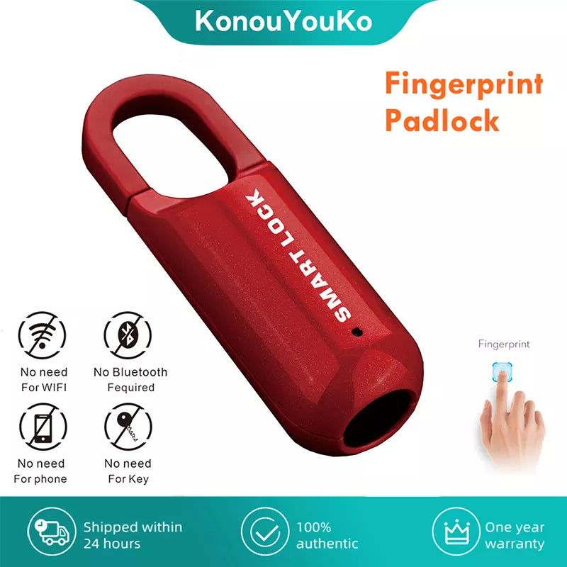 Mini Fingerprint Locks Padlock Smart Biometric Electronic Lock USB Charge Keyless for Gym School Locker Travel Case Backpack