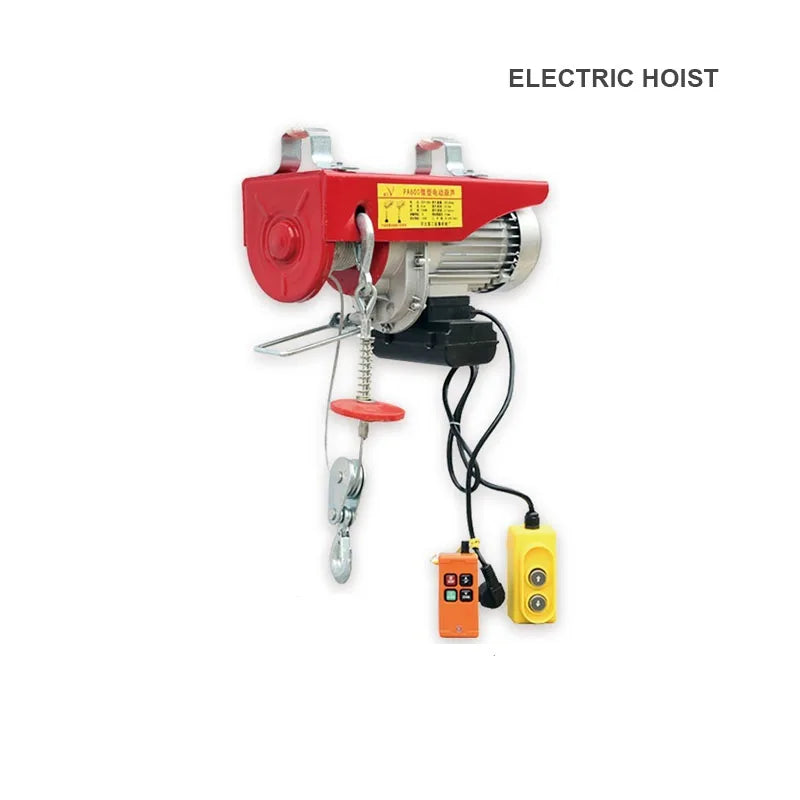 Electric Hoist Crane Portable Lifter Overhead Garage Winch With Wired/Wireless Remote Control 600kg 12m/20m/30m Steel Wire Rope