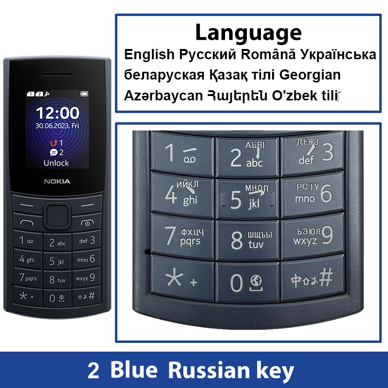 New and Original Nokia 110 4G Feature Phone 1.8" Dual SIM Cards Bluetooth 5.0 FM Radio 1450mAh Battery Rugged Push-button Phone