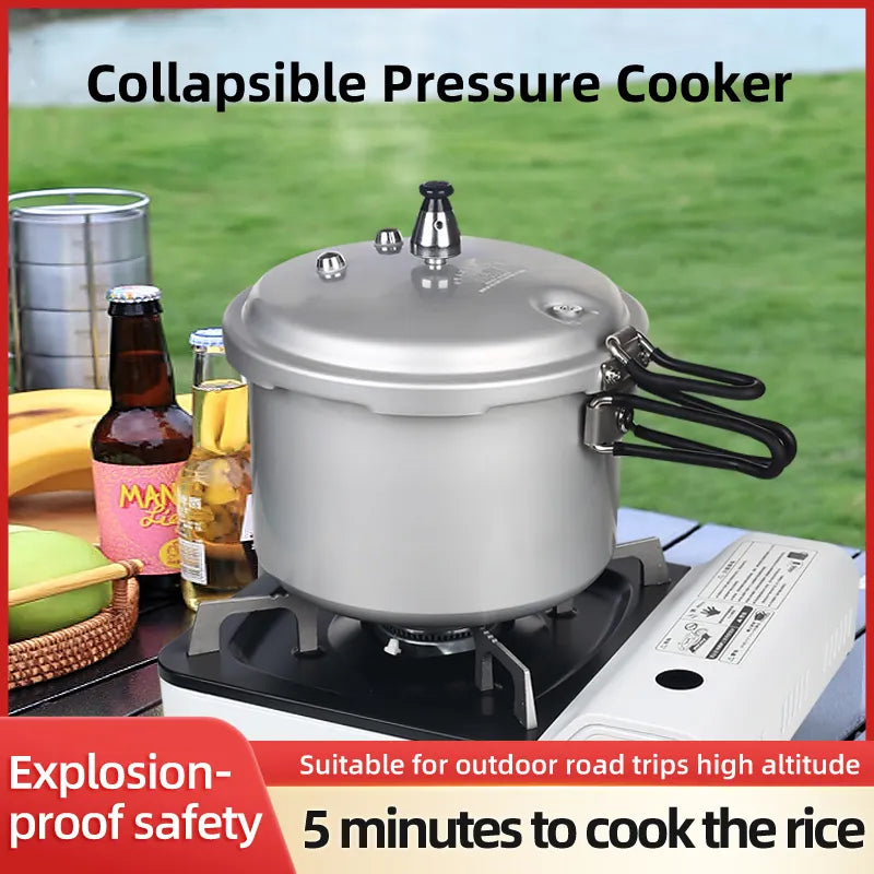 Portable Folding Handle Pressure Cooker 2.2L/3.2L/4.5L Suitable For Outdoor Camping Hiking Climbing High Altitude Fast Cooking