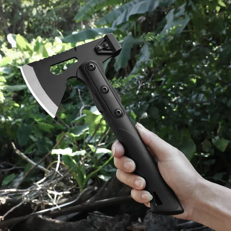 Multifunctional tactical axe open axe head knife outdoor defense survival camping tree chopping wood axe worker axe with sheath