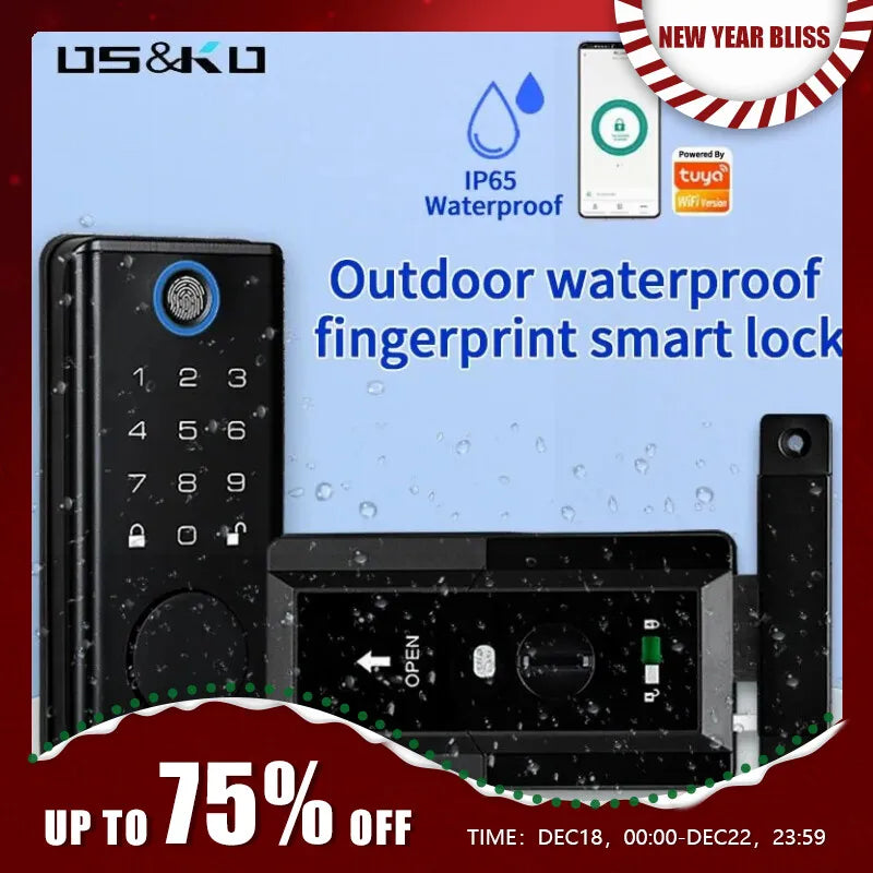 Waterproof Digital Electronic Lock for Outdoor IP 65 Smart Electronic Lock Fingerprint Lock for Home House External