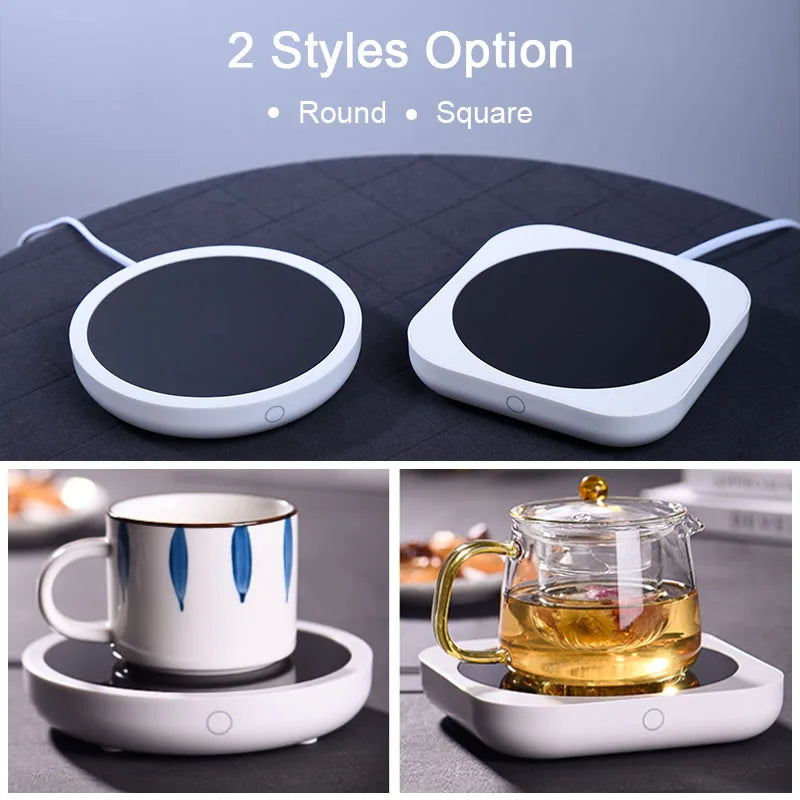 80℃ Smart Coffee Cup Warmer Mug 50W Electric Kettle Teapot 3-Temperature Mode Large Panel Fast Heated for Coffee Accessories