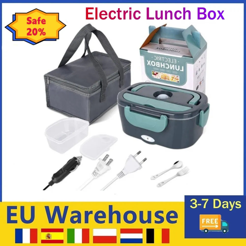 Portable Electric Lunch Box Usb Rechargeable Lunchbox 220 V Stainless Steel 2l Car Food Warmer Heat 12v 24v 220v Truck Linch