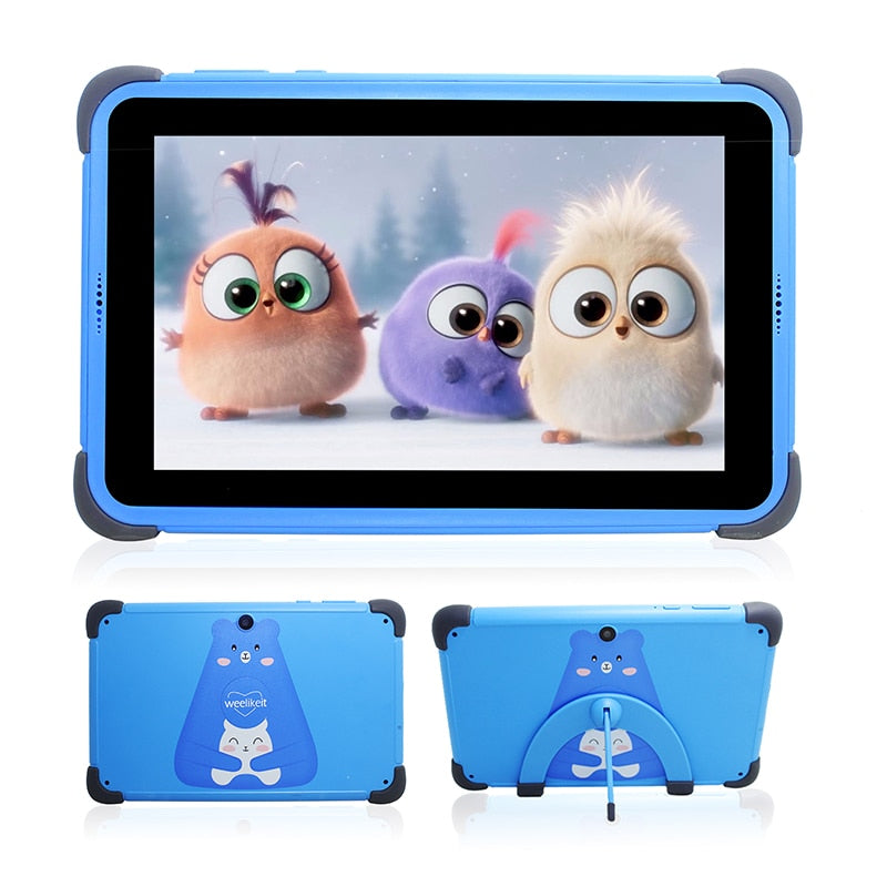 weelikeit 7 Inch Kids Tablets Android 11 1024*600 HD Ouad Core Dual Wifi 2GB 32GB Children Tablet for Kids Study with Holder