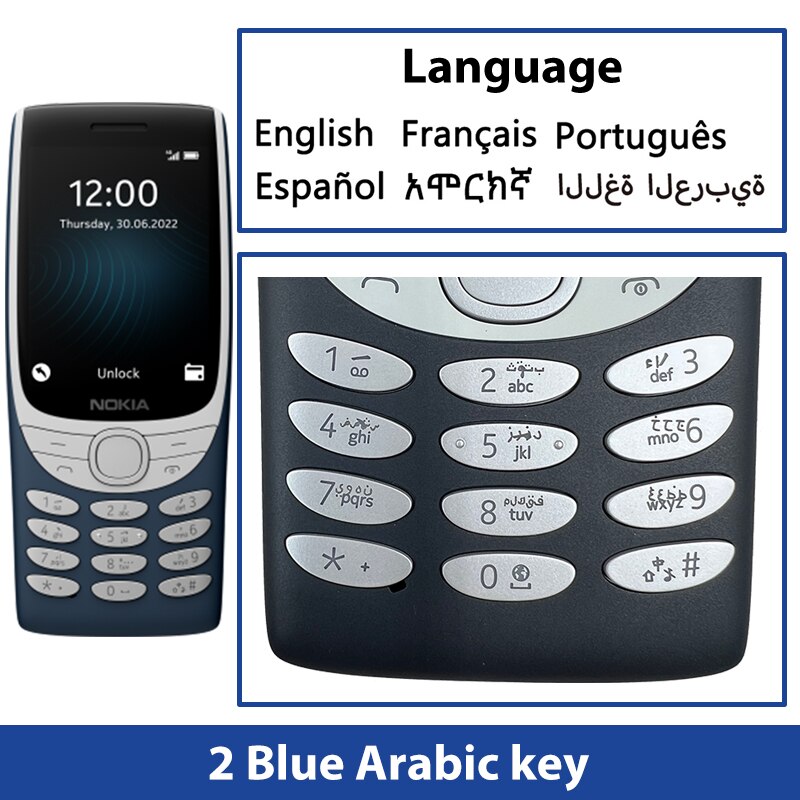 New and Original Nokia 8210 4G Feature Phone 2.8 Inch Display Bluetooth 5.0 1450mAh Dual SIM FM Torch Rugged Push-button Phone