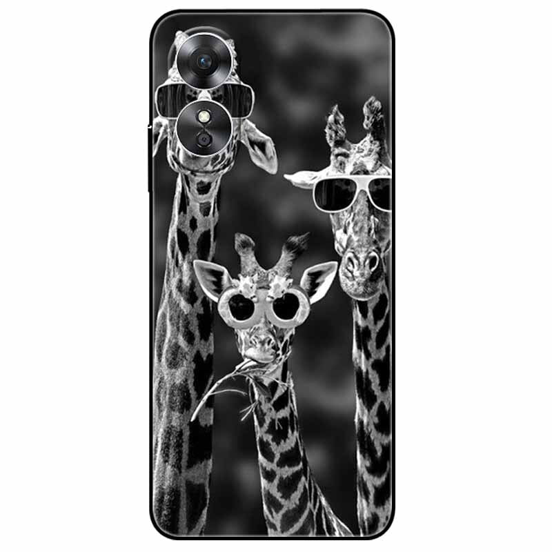 For OPPO A98 5G A 98 Case Silicone Soft Wolf Lion Cat Black Bumper Funda Coque for OPPO A98 2023 CPH2529 OPPOA98 Protective Bag